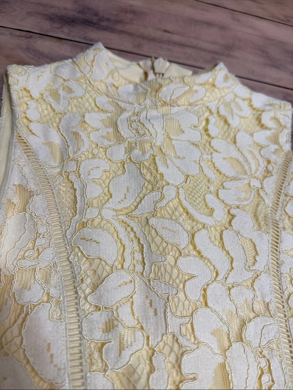 Lipsy London Yellow Lace Overlay Dress